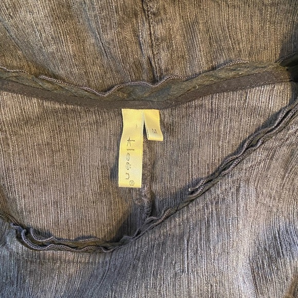 EUC Kleën Women’s Top Blouse Blue Boho Hippie Patch Pockets Lagenlook Sz M - Picture 3 of 4